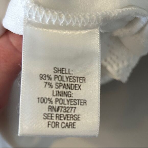 Dana Buchman White Eyelet Minimalist Crew Neck Sleeveless Mini Dress Size Large - Picture 3 of 8